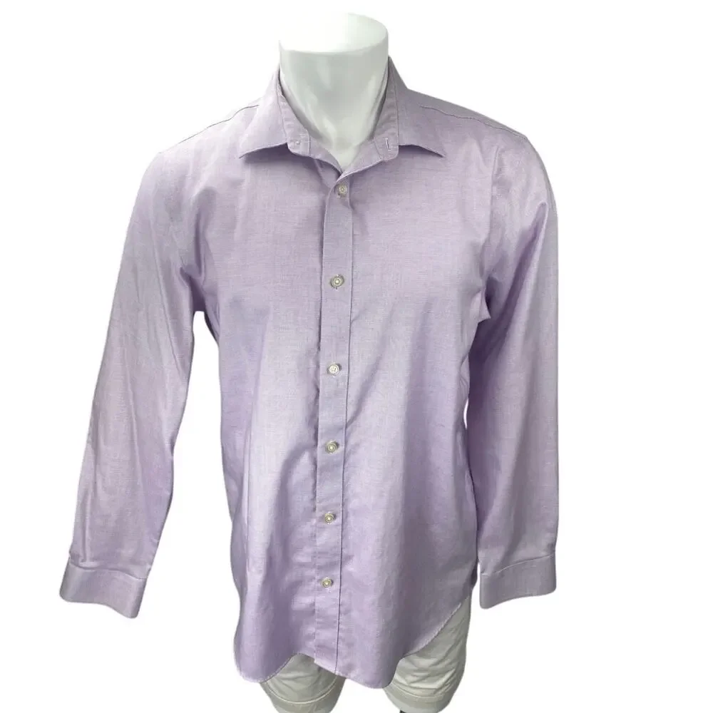 Banana Republic Men's Purple Non Iron Slim Fit Long Sleeve Button Down Shirt L